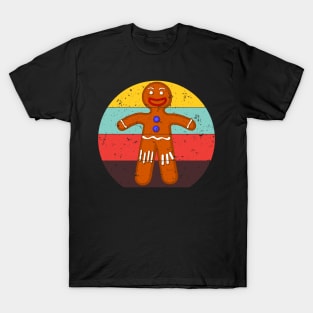 Gingerbread Retro Vintage Distressed Sweet Cookie Foodie Design T-Shirt